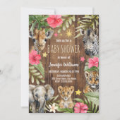 Safari Baby Shower Baby Animals Invitation Kaart (Voorkant)