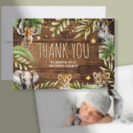 Safari Baby Shower Baby Animals Photo Bedankkaart
