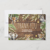 Safari Baby Shower Baby Animals Photo Bedankkaart (Voorkant)