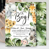 Safari baby shower baby boy shower kaart