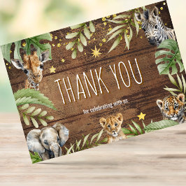 Safari Baby shower Baby Dieren Bedankkaart