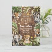 Safari Baby shower Baby Dieren Kaart (Staand voorkant)