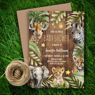 Safari Baby shower Baby Dieren Kaart