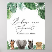 Safari Baby shower Baby's zijn lief teken Poster (Voorkant)