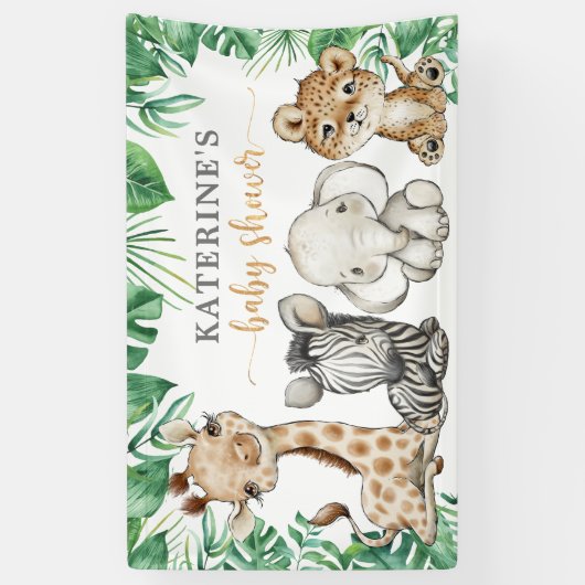Safari Baby shower Banner (Verticaal)