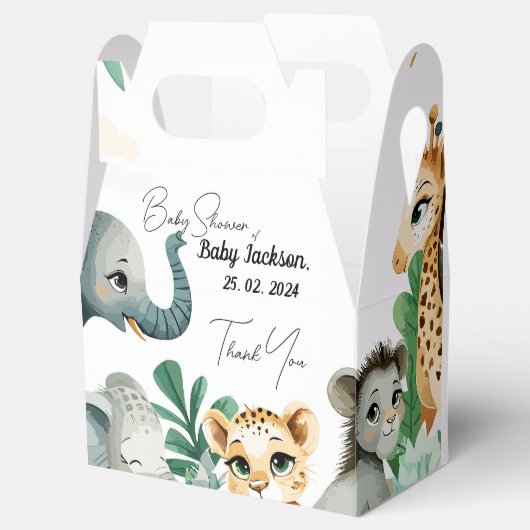 Safari Baby shower Bedankdoosjes (Geopend)