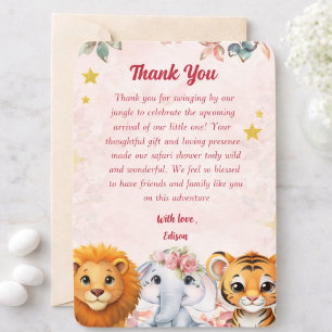 Safari Baby Shower Bedankkaart
