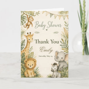 Safari Baby Shower Bedankkaart