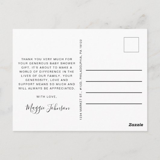 Safari Baby shower Bedankt, bestemd om te rijden m Briefkaart (Achterkant)