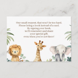 Safari Baby shower Boek Aanvraag Kaart
