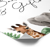 Safari Baby shower boeken en geschenken teken Poster (Hoek)