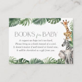 Safari Baby shower Boeken voor Baby Informatiekaartje (Voorkant)