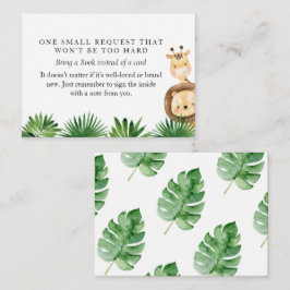 Safari Baby shower Book Request Enclosure Kaart
