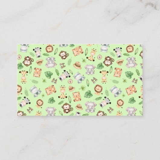 Safari Baby shower Book Request Enclosure Kaart Visitekaartje (Achterkant)