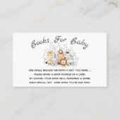 Safari Baby shower Book Request Enclosure Kaart Visitekaartje (Voorkant)