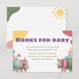 Safari Baby shower Books for Baby Kaart