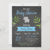Safari Baby shower Boy Chalkboard Invitation Kaart (Voorkant)