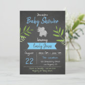 Safari Baby shower Boy Chalkboard Invitation Kaart (Staand voorkant)