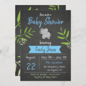Safari Baby shower Boy Chalkboard Invitation Kaart (Voorkant / Achterkant)