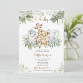Safari Baby shower Boy Invitation Bundle Kaart