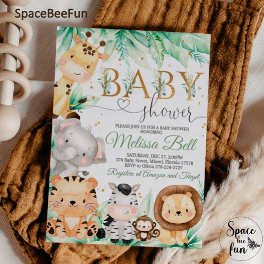 Safari Baby shower BOY Wilde Oerwouden Kaart