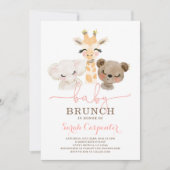 Safari Baby shower Brunch uitnodiging (Voorkant)