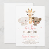 Safari Baby shower Brunch uitnodiging (Voorkant / Achterkant)