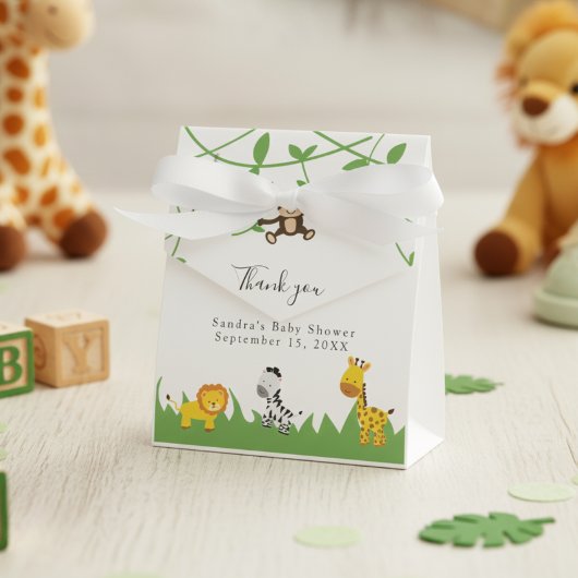 Safari Baby shower Cute Oerwoud Animals Neutraal Bedankdoosjes