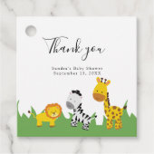 Safari Baby shower Cute Oerwoud Animals Neutraal Bedankjes Labels (Voorkant)