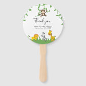 Safari Baby shower Cute Oerwoud Animals Neutraal Handwaaier (Voorkant)
