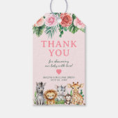Safari Baby shower Dank je wel - Oerwoud Animal Cadeaulabel (Voorkant)