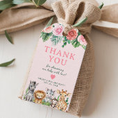 Safari Baby shower Dank je wel - Oerwoud Animal Cadeaulabel