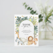 Safari Baby shower dank u briefkaart (Staand voorkant)