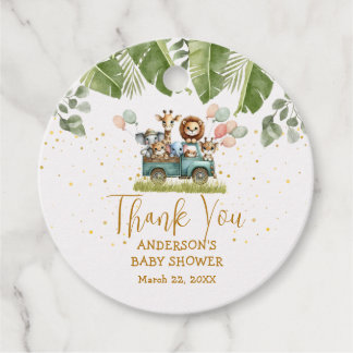 Safari Baby shower dank u cadeau Labels