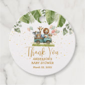 Safari Baby shower dank u cadeau Labels (Voorkant)