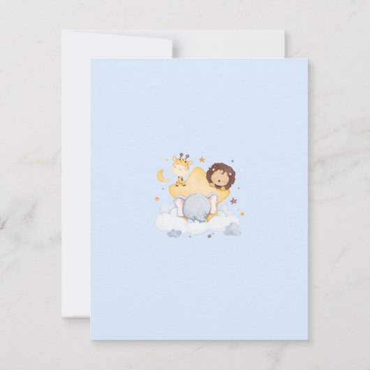 Safari Baby shower dank u kaarten Boy Moon Dreamy (Achterkant)