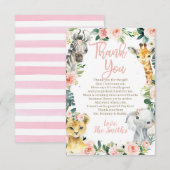 Safari Baby shower Dank u kaarten voor een jongen (Voorkant / Achterkant)