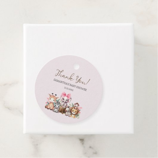 Safari Baby shower Dank u Label (In situ)