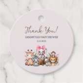 Safari Baby shower Dank u Label (Voorkant)