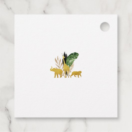 Safari Baby shower Dank u Party Labels (Achterkant)