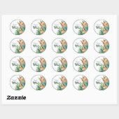 Safari Baby shower Dankbaarheid Groen Ronde Sticker (Vel)