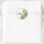 Safari Baby shower Dankbaarheid Groen Ronde Sticker (Tas)