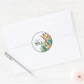 Safari Baby shower Dankbaarheid Groen Ronde Sticker (Envelop)