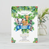 Safari Baby Shower  De Wilde is Onderweg Kaart (Staand voorkant)