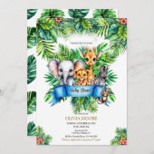 Safari Baby Shower  De Wilde is Onderweg Kaart (Voorkant / Achterkant)