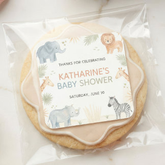Safari baby shower decoratie bedank sticker