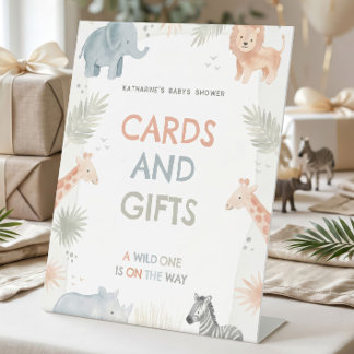 Safari baby shower decoratie kaarten cadeaus bord reclamebord met voetstuk