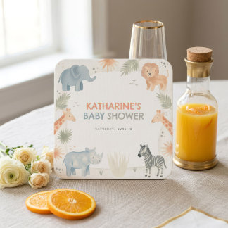 Safari baby shower decoratie Wild One onderzetter
