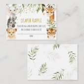 Safari Baby shower Diaper Raffle Kaart (Voorkant / Achterkant)