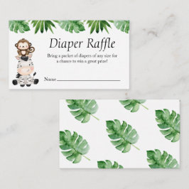 Safari Baby shower Diaper Raffle Kaart